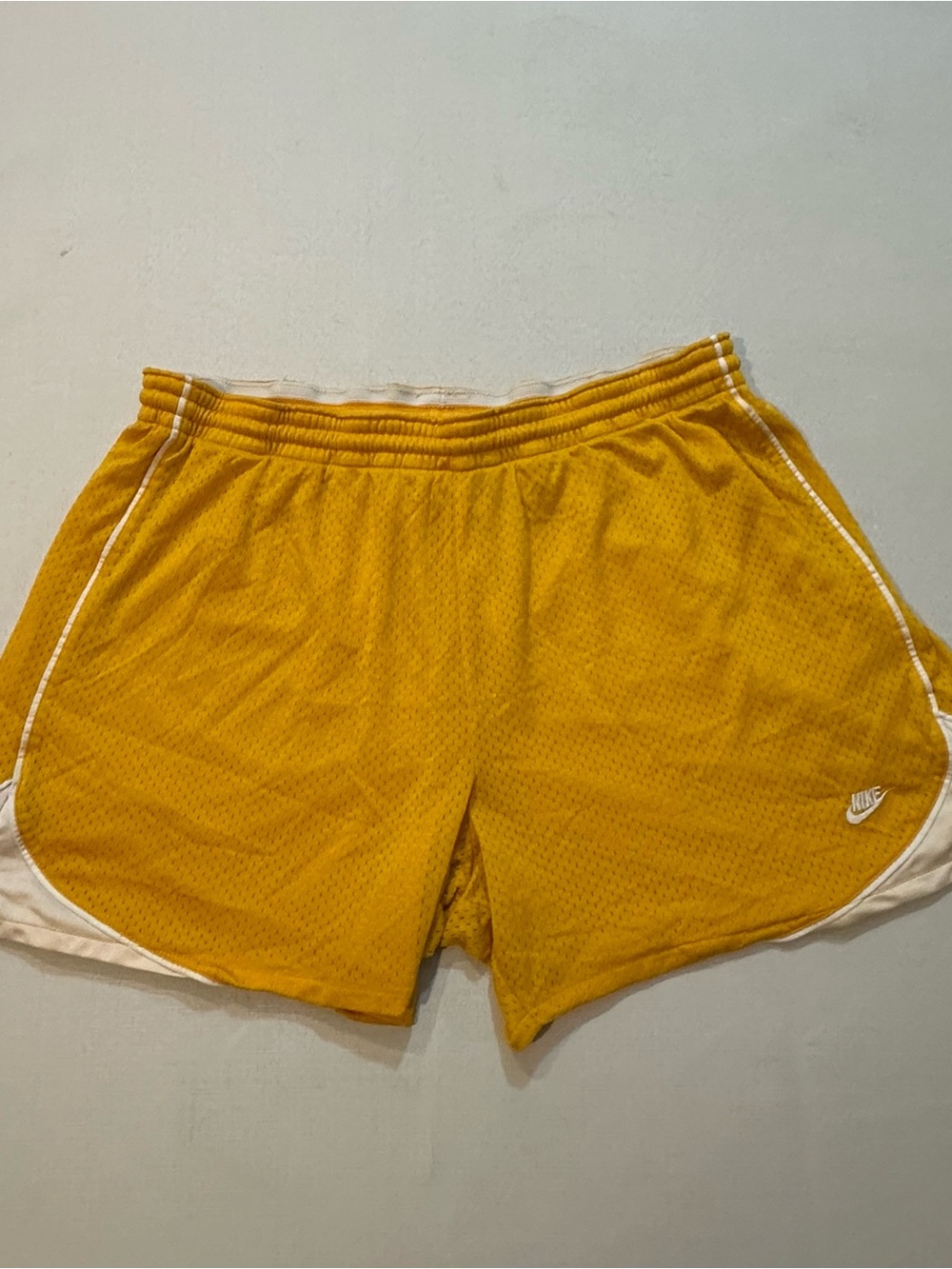 Vintage Nike Women’s Yellow Mesh Running Shorts XL